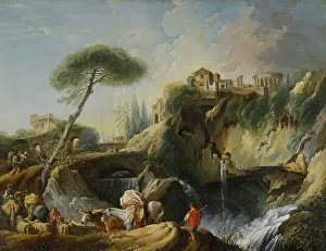 View of Tivoli with the Temple of Vesta, mid 18th century. Creator: Francois Boucher