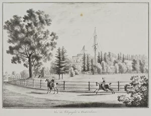 View of the Tobogganing Pavilion and the Telegraph at Oranienbaum, 1821-1822