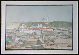 Decemberist Gallery: View of Tobolsk, 1850s. Artist: Znamensky, Mikhail Stepanovich (1833-1892)