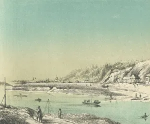 Kolosov M Prints: View of Tomsk From the Ferry Across the Tom River Along the Moscow Highway