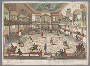 Probst Georg Balthasar Prints: View of a tournament school, 1742-1801. Creator: Anon