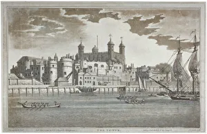 Joseph Constantine Prints: View the Tower of London from the River Thames with boats on the river, 1795. Artist