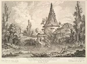 Washerwoman Collection: View of Tower near Blois, mid 18th century. Creator: Quentin Pierre Chedel
