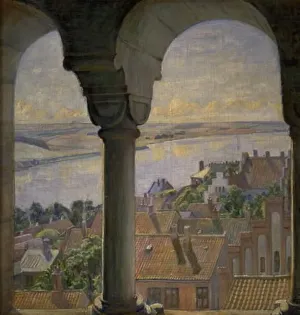 Pouls Prints: A view from the Tower of Viborg Cathedral, 1902. Creator: Poul S. Christiansen