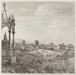 View of a Town with a Bishop's Tomb, c. 1735/1746. Creator: Canaletto View of a Town with a Bishop's Tomb, c. 1735/1746. Creator: Canaletto