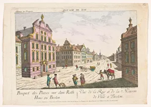 Imperial Franciscan Academy Prints: View of the town hall in Boston, 1755-1779. Creator: Franz Xavier Habermann