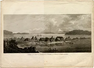 View of the Town and Harbour of Petropavlovsk-Kamchatsky (from the Voyage to the Pacific Ocean), 1785. Artist: Pouncey, Benjamin Thomas (active 1772-1799)