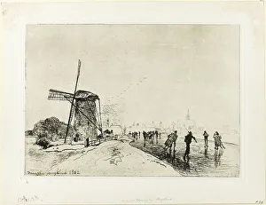 Johann B Jongkind Prints: View of the Town of Maassluis, 1862. Creator: Johan Barthold Jongkind