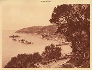 La Cote Dazur De Marseille A Menton Prints: View of the town and Roadstead, Villefranche, 1930. Creator: Unknown