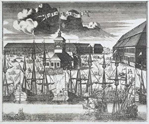 View of Troitskaya (Trinity) Square on City Island in St Petersburg, 1717