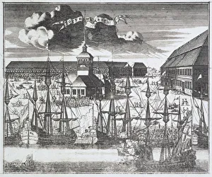 View of Troitskaya (Trinity) Square on City Island in St Petersburg, 1717