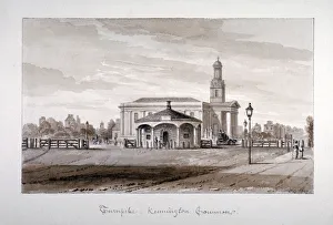 John Chessell Prints: View of a turnpike at Kennington Common, Lambeth, London, 1827. Artist