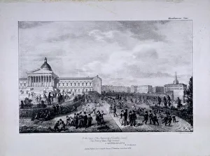 View of University College Schools playground with University College to the right, 1833