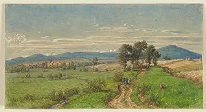 Travelling Prints: View of Unterliederbach, 1861. Creator: Peter Becker