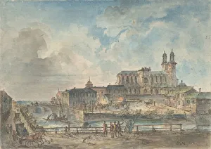 Martin Elias Prints: View of Uppsala cathedral from the North, 18th-early 19th century. Creator: Elias Martin