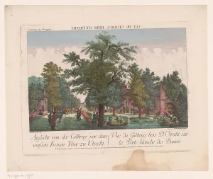 Imperial Franciscan Academy Prints: View in Utrecht at the Wittevrouwenpoort, 1755-1779. Creator: Balthasar Friedrich Leizelt