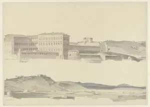 Apostolic Palace Prints: View of the Vatican Palaces and of the Monte Mario