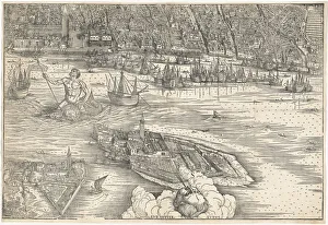 Belfry Gallery: View of Venice [lower center block], 1500. Creator: Jacopo de Barbari