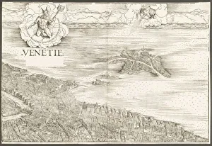 Barbari Jacopo De Gallery: View of Venice [upper center block], 1500. Creator: Jacopo de Barbari