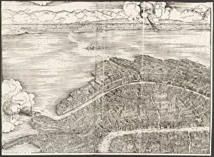 View of Venice [upper left block], 1500. Creator: Jacopo de Barbari