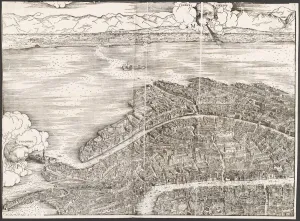Barbari Jacopo De Gallery: View of Venice [upper left block], 1500. Creator: Jacopo de Barbari