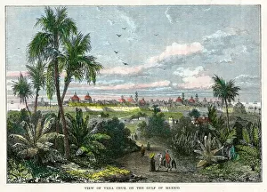 Veracruz Lllave Prints: View of Vera Cruz, on the Gulf of Mexico, Mexico, c1880