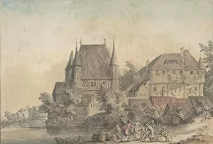 Grimm Collection: View of a Village alongside a River, 1766. Creator: Samuel Hieronymus Grimm