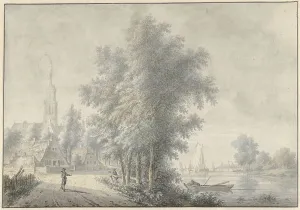Wicart Nicolaas Prints: View of a village with church tower, 1758-1815. Creator: Nicolaas Wicart