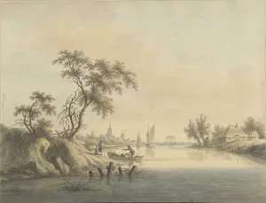 Arcadian Prints: View of the village of Elst on the Maas, 1758-1815. Creator: Nicolaas Wicart