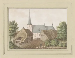 Pigs Prints: View of the village of Etten in North Brabant, 1700-1850. Creator: Anon