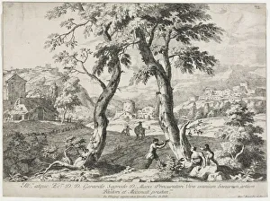 Marco Ricci Prints: View of a Village with Figures in the Foreground