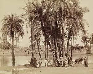 Underneath Prints: View of a Village along the Nile, 19th century. Creator: Anon