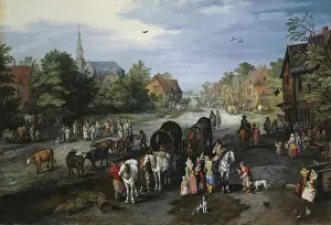 Spire Prints: View of the Village of Schelle (Village street), 1650. Creator: Jan Brueghel the Elder