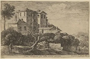 Vineyard Prints: View of the Vineyard of the Villa Mamsrona. Creator: Herman van Swanevelt
