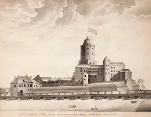 Vyborg Prints: View of the Vyborg Castle, c. 1840. Artist: Anonymous