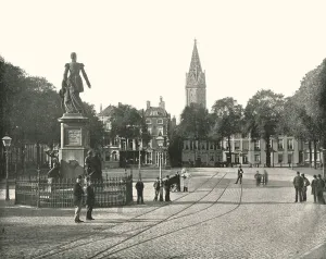 Tram Line Prints: View of the Vyverberg Square, The Hague, Netherlands, 1895. Creator: Unknown