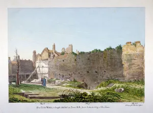 View of the Wall of London on Tower Hill, London, 1818
