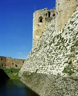 Middle Eastern Prints: View of walls and moat, Krak des Chevaliers