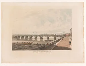Th Shepherd Prints: View of Waterloo Bridge from the east side of the terrace of Somerset House