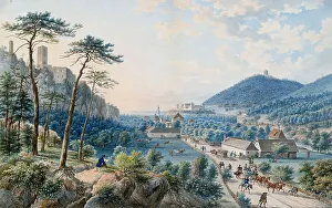 Baden Gallery: View of the Weilburg Palace at Baden near Vienna. Artist: Raulino, Johann (1785-1839)