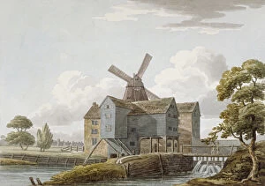 Newham Gallery: View of West Ham Mills by the River Lea, West Ham, Newham, London, c1800
