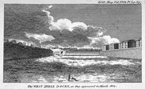 View of West India Docks, Poplar, London, 1802