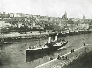 Boulogne Prints: View from West Pier, Boulogne, France, 1895. Creator: Unknown