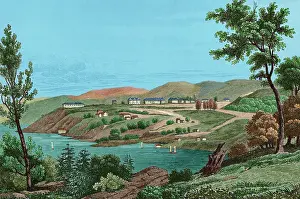 University Prints: View of West Point, United States, 1837, (1850). Creator: Jacques Gerard Milbert