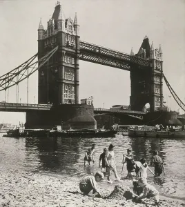 London Landmarks Collection: View of the west side of Tower Bridge, London, c1950