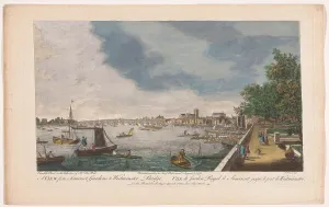 Cargo Boat Prints: View of Westminster Bridge over the River Thames in London