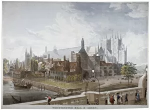 Daniel Havell Gallery: View of Westminster Hall and Abbey, from Westminster Bridge, London, 1819