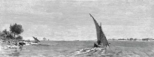 East African Prints: View of the White Nile; The Nile Valley above Khartum, 1875. Creator: Unknown