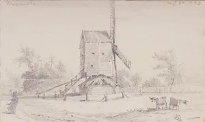 Blackheath Prints: View of windmill on Blackheath, Greenwich, London, 1833. Artist: George Shepheard