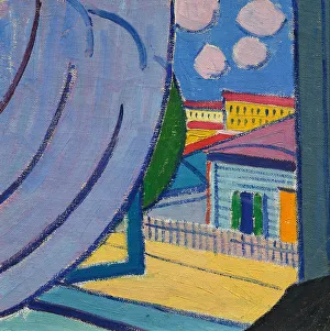 Alexander Konstantinovich 1880 1930 Prints: View from the window, 1913. Creator: Bogomazov, Alexander Konstantinovich (1880-1930)
